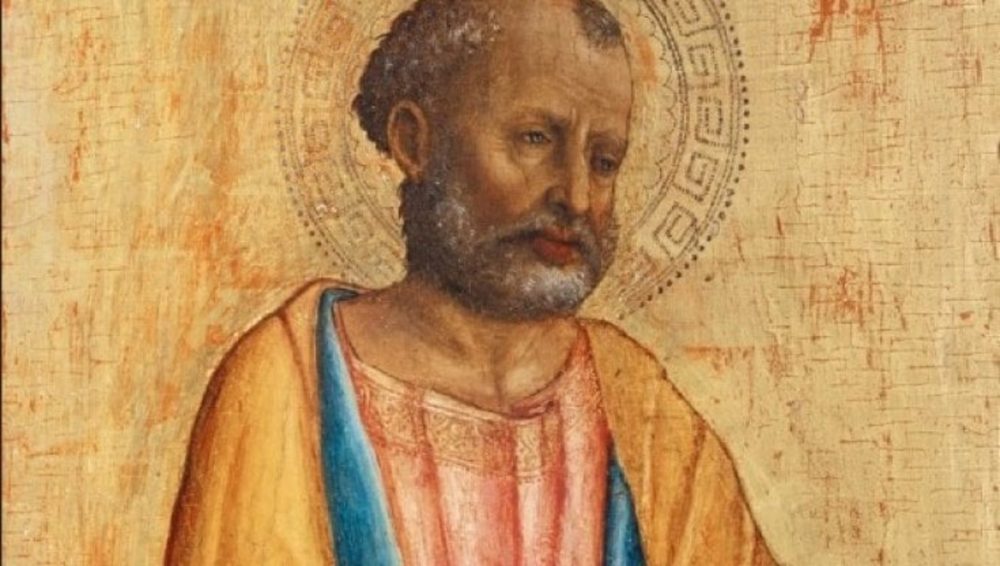 Particolare del San Pietro attribuito a Vincenzo Foppa