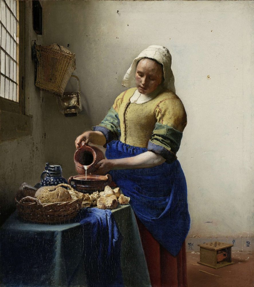 Johannes Vermeer, The Milkmaid (1658–59). Collection of the Rijksmuseum, Amsterdam. Purchased with the support of the Vereniging Rembrandt.
