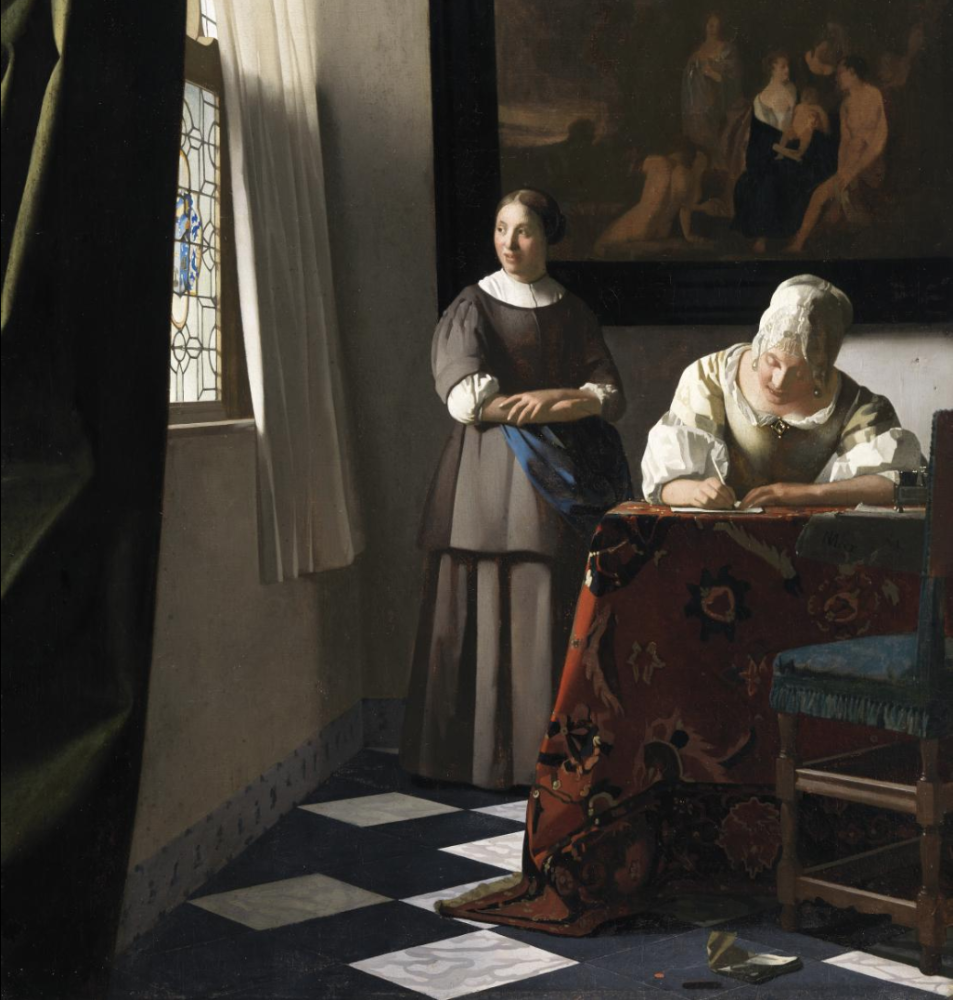 Johannes Vermeer, Lady Writing with Her Maid (ca. 1670–71). Collection of the National Gallery of Ireland, Dublin.