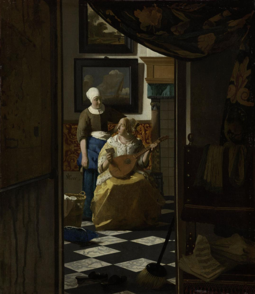 Johannes Vermeer, The love letter (ca. 1669–70). Collection of the Rijksmuseum, Amsterdam.
