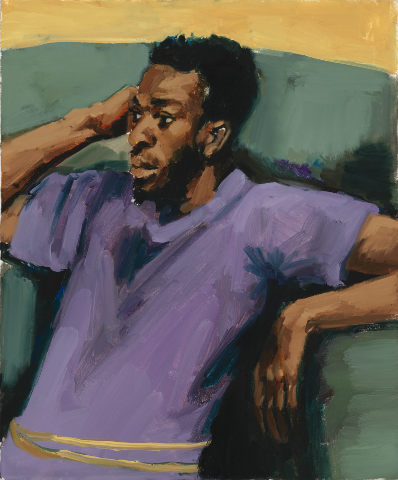 Lynette Yiadom-Boakye Above The Heart And Below The Mind, 2021 Oil on canvas 60 x 50 x 3.6 cm Courtesy the Artist, Corvi-Mora, London, and Jack Shainman Gallery, New York © Lynette Yiadom-Boakye, Bilbao 2023