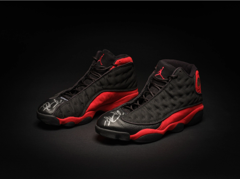 Michael Jordan's 1998 NBA Finals Game 2 Air Jordan 13s. COURTESY SOTHEBY'S