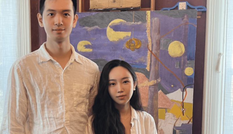 Zian Cao e Ziyi Liu nello studio di Gregory Kitterler