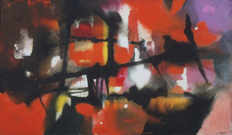 Edmondo Bacci, Avvenimento #13R (Avvenimento plastico), 1953, tempera grassa su tela, 83,1 x 142,9 cm. Museum of Modern Art, New York