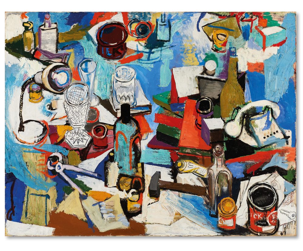 Lotto 71 Renato Guttuso, "Studio di oggetti" 1962, olio su tela, cm 89x116. Firmato e datato 62 in basso a destra. Stima € 60.000 - 80.000