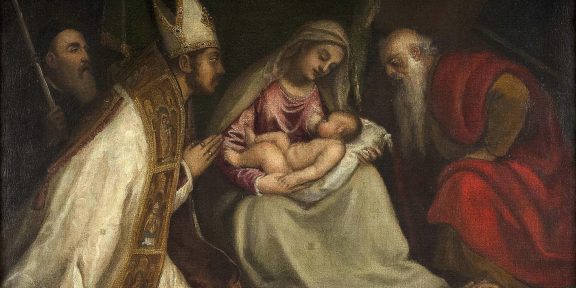 Madonna col Bambino tra i santi Tiziano, Andrea e un accolito, di Tiziano