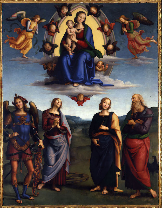 Pala Scarani del Perugino, Madonna in gloria e santi. Pinacoteca Nazionale di Bologna