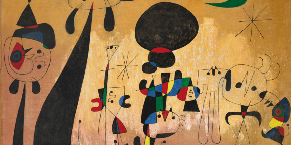 Joan Miró (1893-1983), Peinture (Femmes, lune, étoiles)