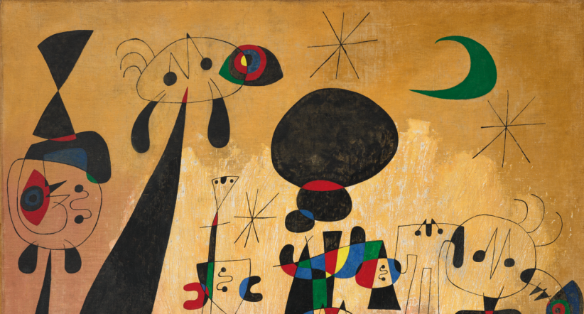 Joan Miró (1893-1983), Peinture (Femmes, lune, étoiles)
