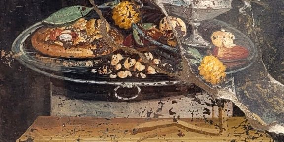 L'affresco con natura morta trovato a Pompei