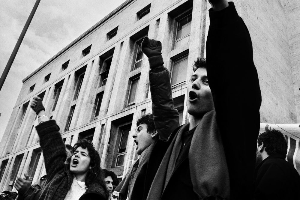 Fabio Sgroi from serie Chronicles on the Newspaper L’ora Corteo contro la mafia, partecipano più di diecimila studenti, Palermo 7 febbraio 1986.