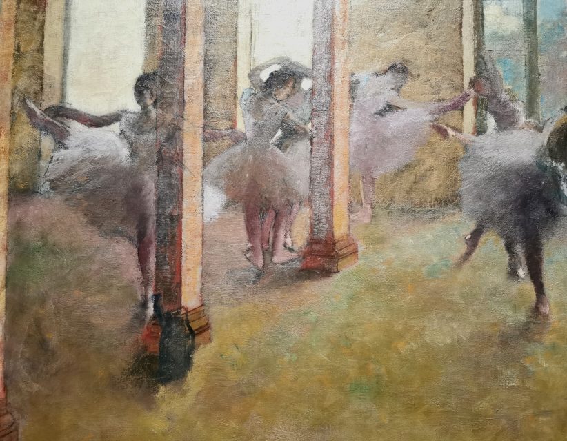 Au foier, exercices de danse, di Edgar Degas