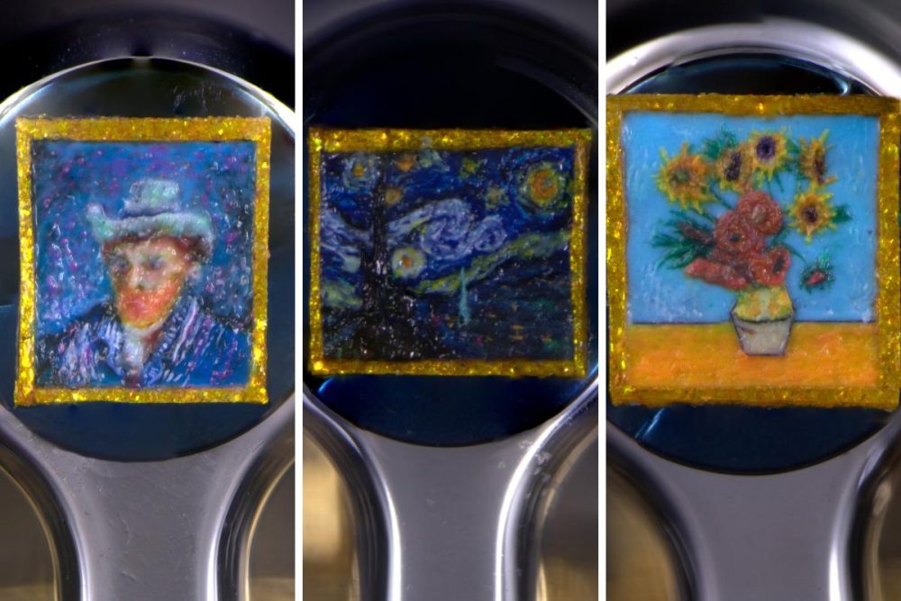 I tre microdipinti di van Gogh (foto avid A Lindon)