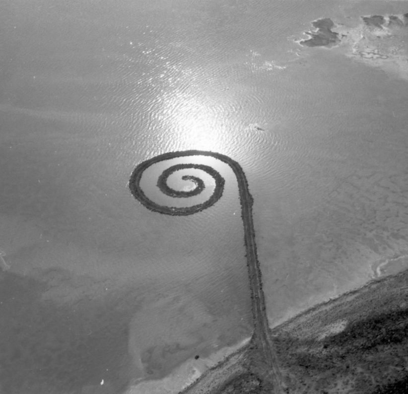 Robert Smithson, Spiral Jetty (1970) at Great Salt Lake, Utah. Photograph: Robert Smithson, 1970.
