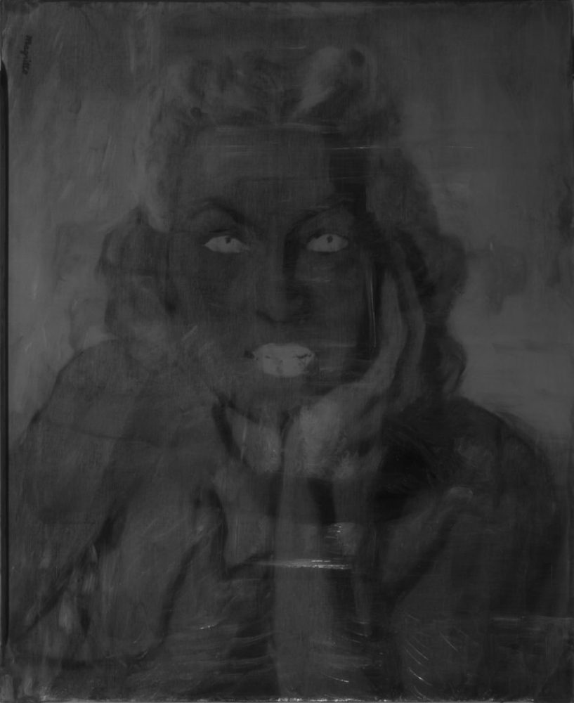 Image of a woman found underneath René Magritte, La cinquième saison (1943). Photo: Royal Museums of Fine Arts of Belgium, Brussels.