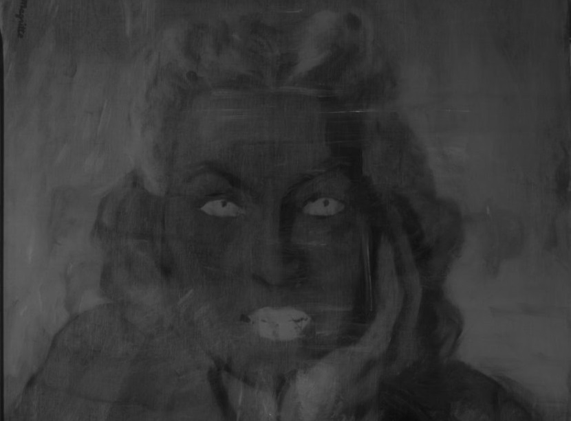 Magritte. Un misterioso ritratto femminile compare sotto un famoso dipinto del pittore