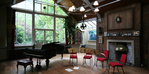 Alberto Giacometti’s Chandelier for Peter Watson when it was hanging at artist John Craxton’s home. Photo courtesy of the Craxton Estate.