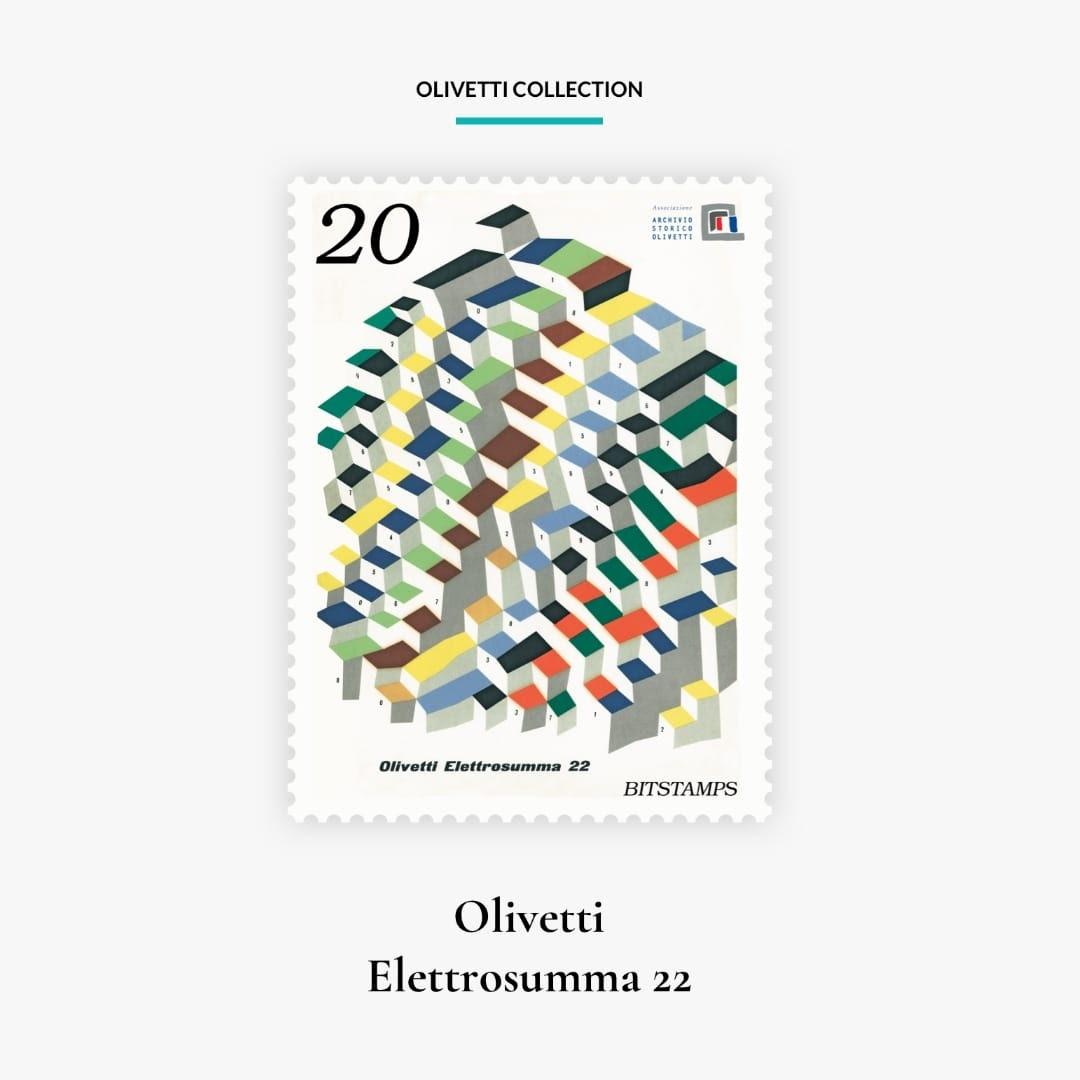 Olivetti omaggia Elettrosumma 22 in un nuovo francobollo digitale