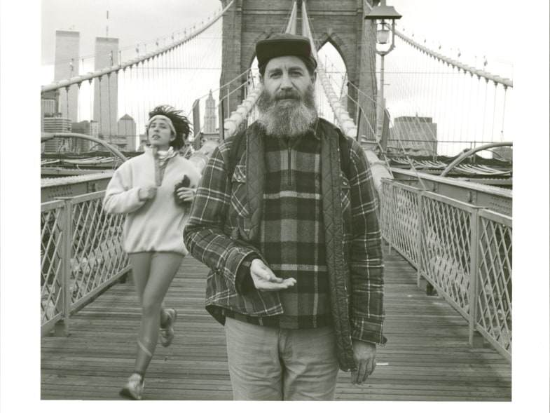 Antler, Poet, Brooklyn Bridge, April 7, 1990. Photo: © Allen Ginsberg, courtesy of Fahey/Klein Gallery, Los Angeles.