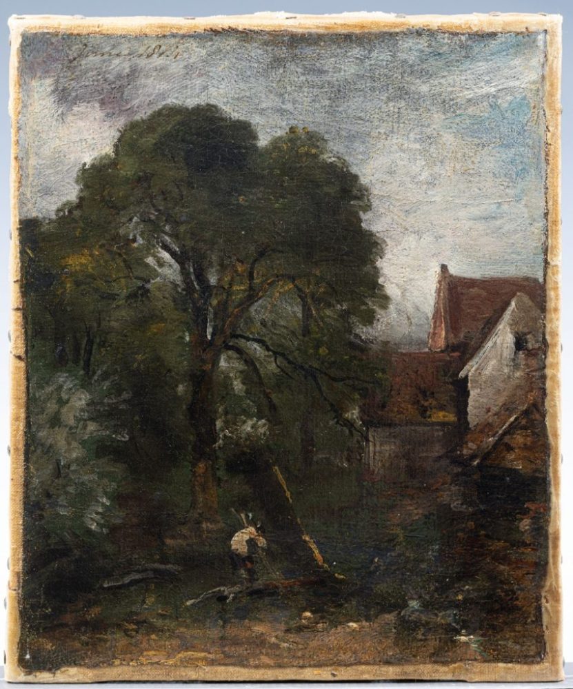 An oil sketch by John Constable found in a house in Guernsey has sold for nearly $250,000. Photo courtesy of Martel Maides Auctions.