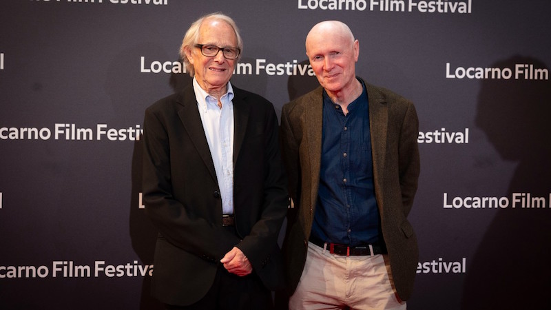 Ken Loach e lo sceneggiatore Paul Laverty al Locarno film Festival