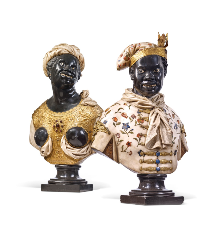 Coppia di busti rappresentanti un uomo e uno donna, Italia, fine del XVII secolo e inizio del XVIII
