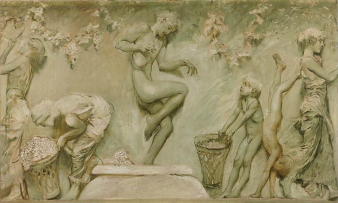Giulio Aristide Sartorio, Pannello del Fregio per la Sala del Lazio all’Esposizione Nazionale di Belle Arti di Milano, 1906, olio su tela, cm 94x157,5 