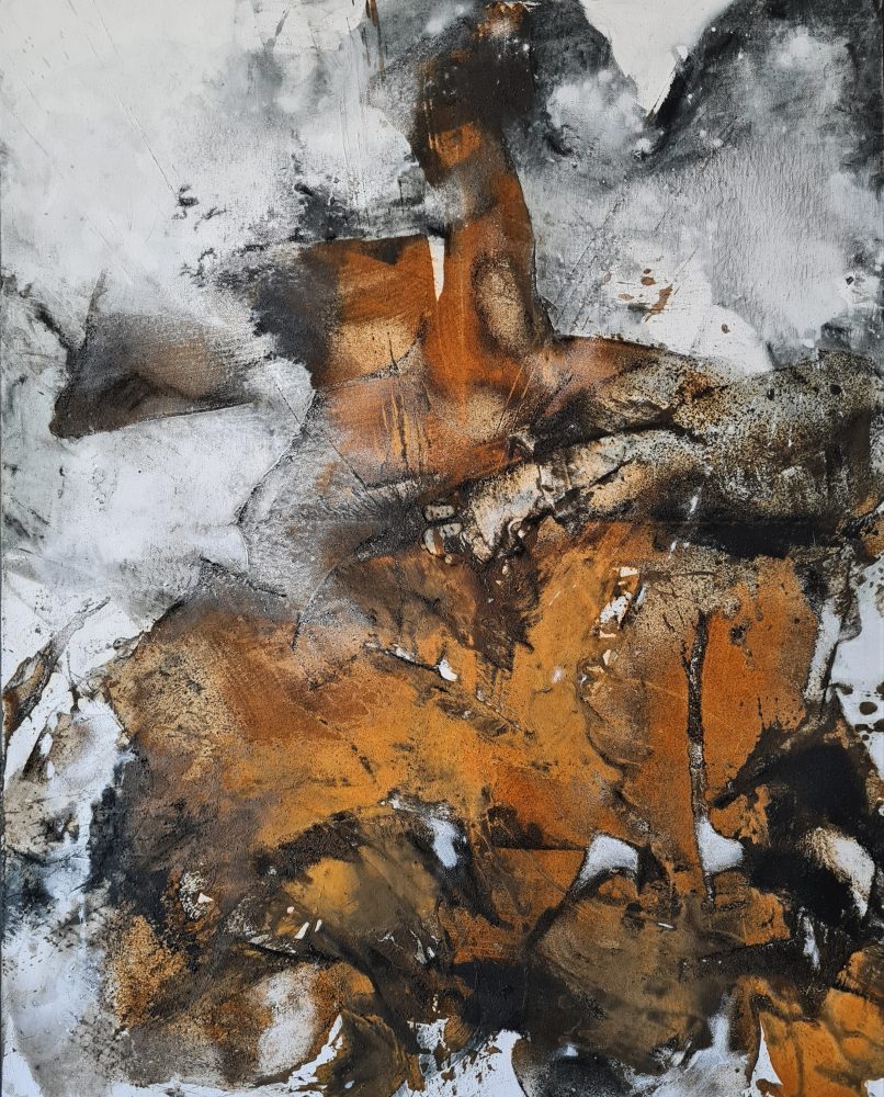 Antonella Quacchia, Lovers, 2021, tecnica mista su tela, cm 100x80