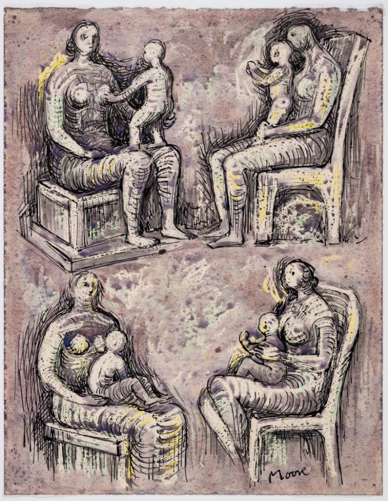 Henry Moore, Four Studies of Mother & Child (c. 1947–49). Photo courtesy of Forum Auctions.