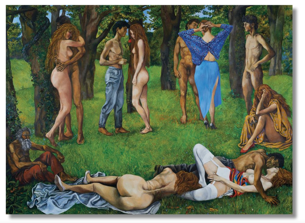 Lotto 104 Renato Guttuso, "Il bosco d'amore" 1984, olio su tela, cm 300x410,5. Firmato in basso a destra. Stima € 80.000 - 120.000