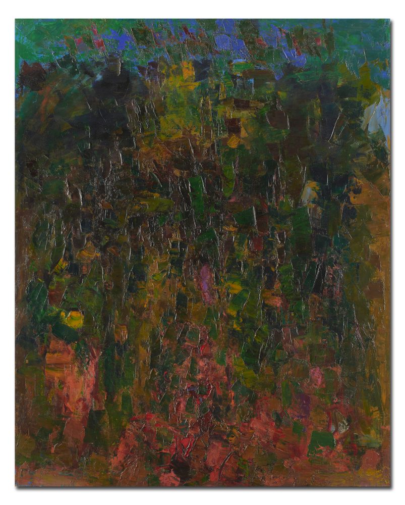 Lotto 43 Ennio Morlotti, "Collina a Imbersago (Paesaggio con figure)" 1956, olio su tela, cm 207,5x167. Venduto € 201.600