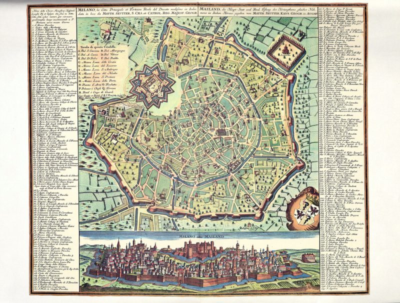Pianta di Milano, 1730, Courtesy Società Storica Lombarda ETS