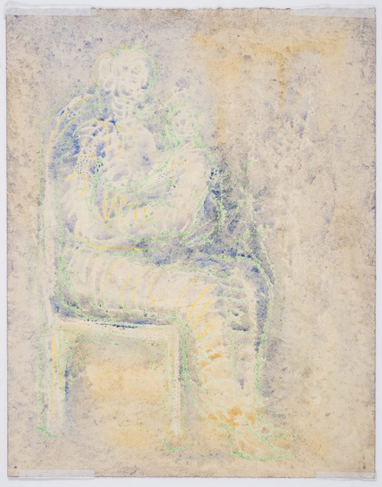 Henry Moore, reverse side of Four Studies of Mother & Child (c. 1947–49). Photo courtesy of Forum Auctions.