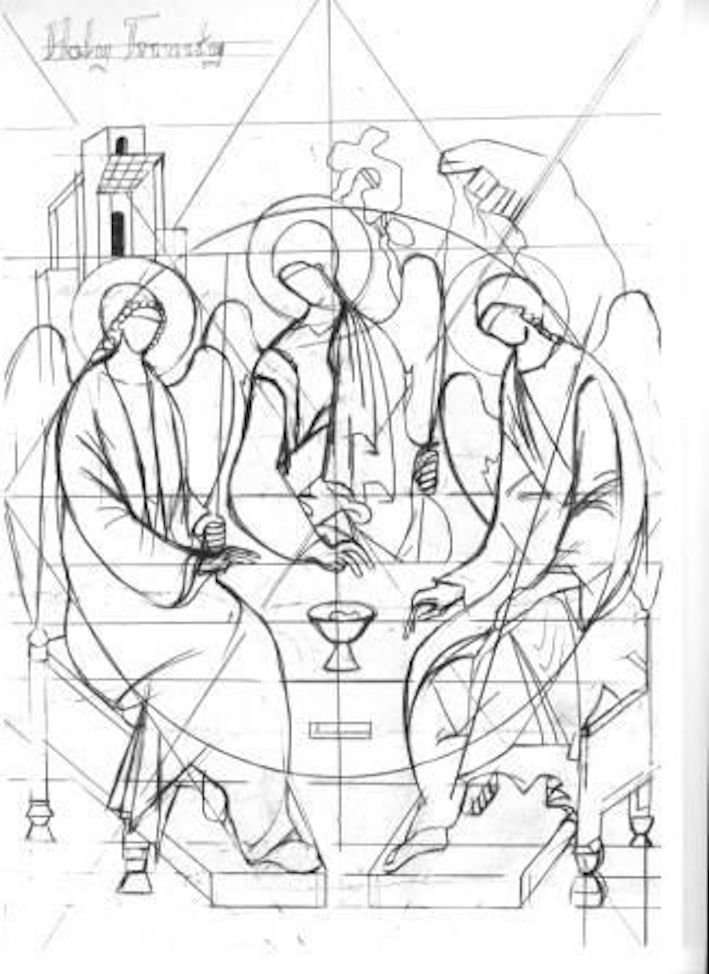 Schema compositivo Trinità Andrei Rublev