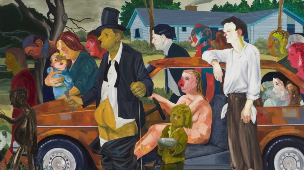 Nicole Eisenman, The Triumph of Poverty, 2009, Oil on canvas, 165.1 x 208.3 cm. From the Collection of Bobbi and Stephen Rosenthal, New York City, Image courtesy Leo Koenig Inc., New York