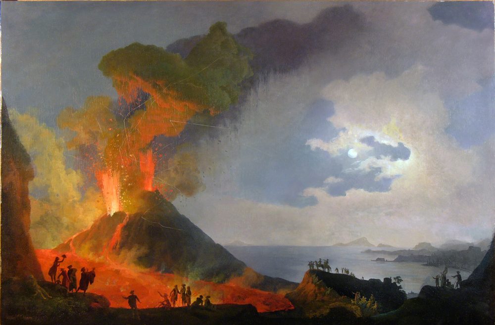 Pierre Jacques Volaire (Tolone 1729 - Napoli 1799) Eruzione del Vesuvio nel 1771, 1789 Olio su tela, 101,5 × 153 cm Napoli, Roberto Campobasso Antichità