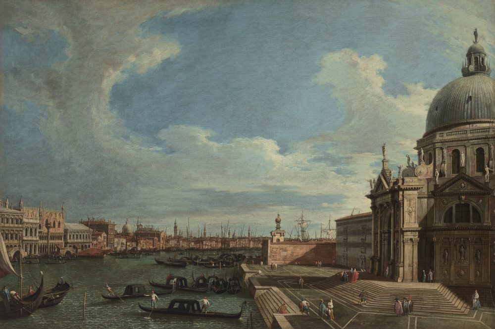 Studio del Canaletto, Veduta del Canal Grande con Santa Maria della Salute e il Palazzo Ducale
