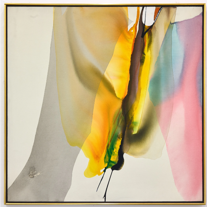 PAUL JENKINS Phenomena Noh Veil, 1968-69 acrylic on canvas 39 1/8 x 39 1/8 in 99.1 x 99.1 cm (PJe300012) € 80,000.00