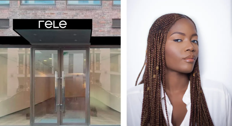 La sede di Rele Gallery a Londra e la fondatrice Adenrele Sonariwo. Photos courtesy of Rele Gallery