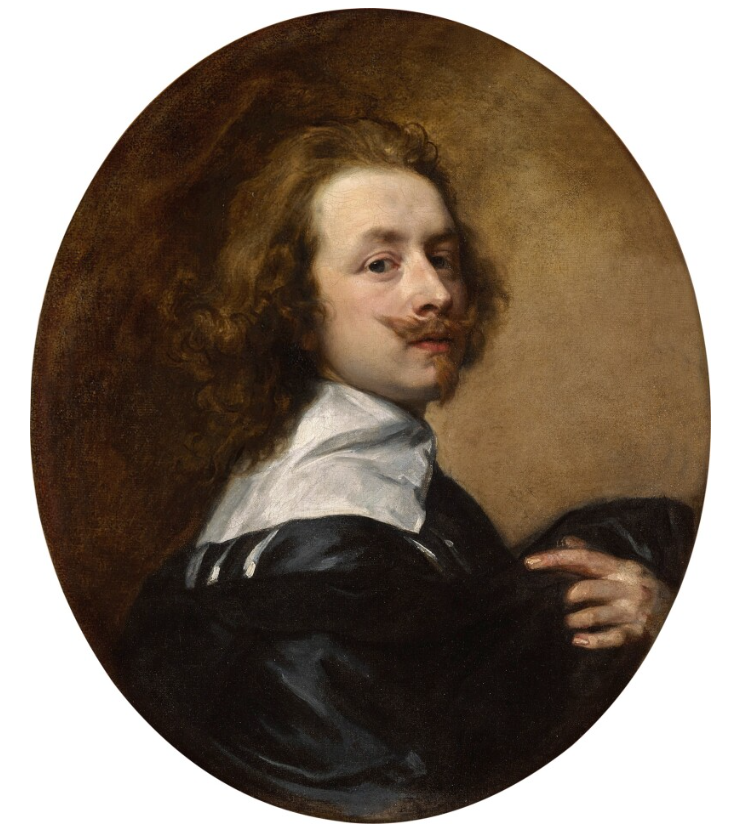 Sir Anthony van Dyck Self-Portrait with Upturned Mustache and Raised Left Hand