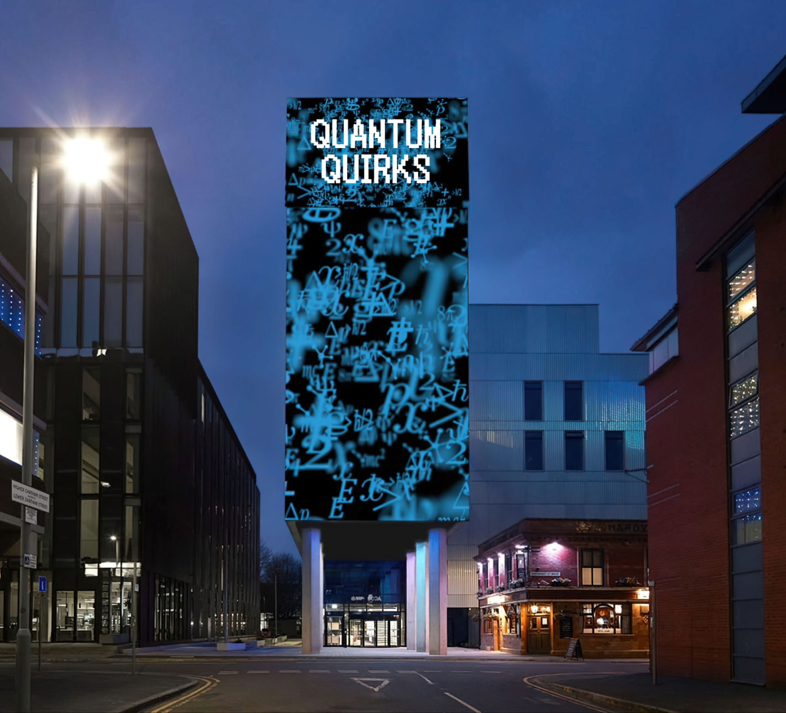 La teoria dei quanti di Giuliana Cunéaz si riflette sullo skyline di Manchester