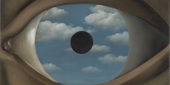 René Magritte, *The False Mirror* [Le Faux Miroir], 1928 Huile sur toile, 54 x 80.9 cm Copyright : © Adagp, Paris, 2023 / Photo © Digital image, The Museum of Modern Art, New York/Scala, Florence