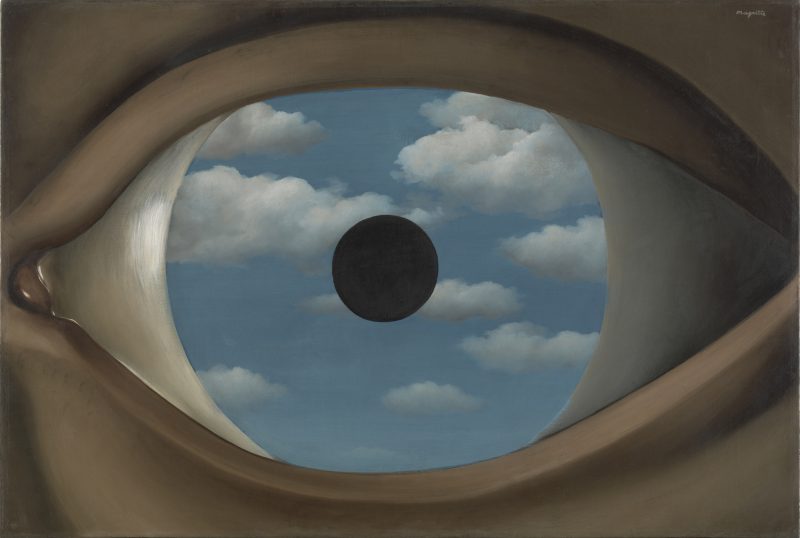 René Magritte, *The False Mirror* [Le Faux Miroir], 1928 Huile sur toile, 54 x 80.9 cm Copyright : © Adagp, Paris, 2023 / Photo © Digital image, The Museum of Modern Art, New York/Scala, Florence