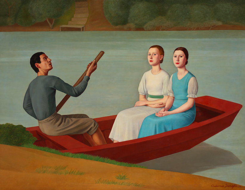 Antonio Donghi, Gita in barca, 1934, olio su tela. Fondazione Elena e Claudio Cerasi