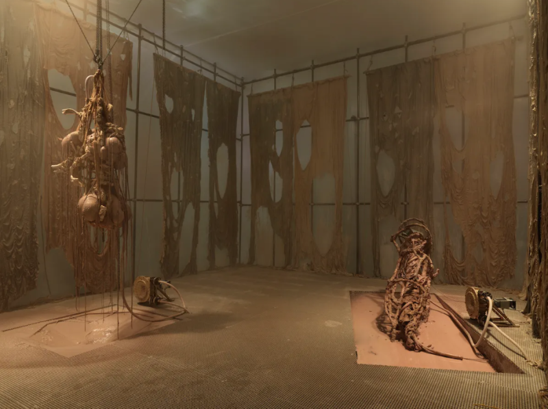 Installation view of "Mire Lee: Black Sun," 2023, at New Museum, New York. PHOTO DARIO LASAGNI/COURTESY NEW MUSEUM