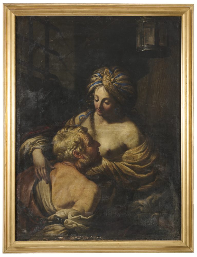 Lotto 151 Girolamo Scaglia ( Lucca 1620 - 1686 ) "La carità romana" olio su tela (cm 153,5x114,5) Stima € 25.000 - 30.000 