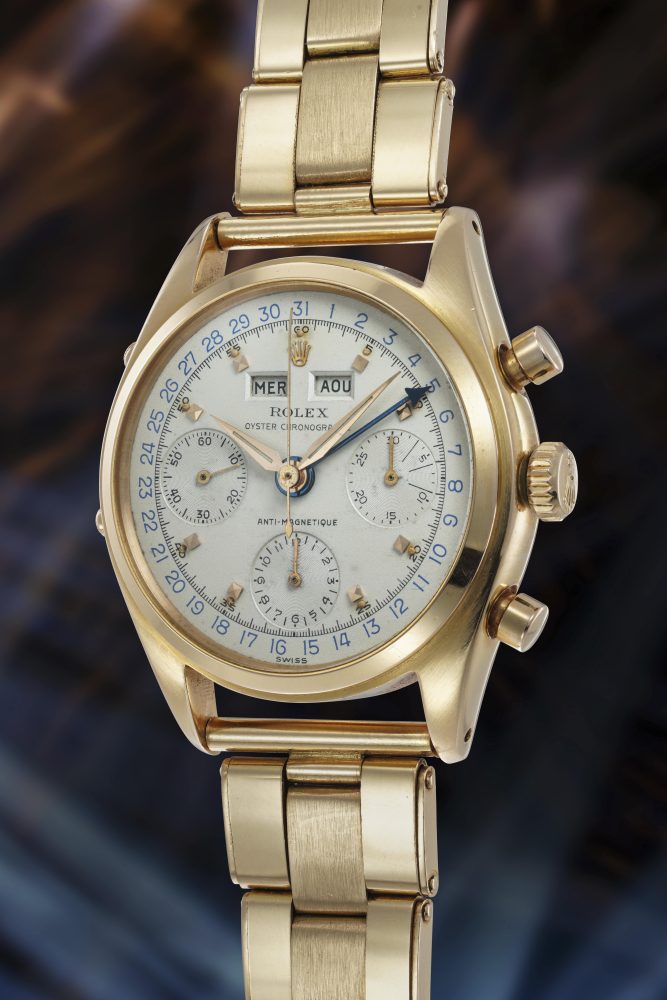 Rolex Chronograph Ref. 6036 ‘ Jean - Claude Killy ’ 1955 18k pink gold Estimate: CHF 400,000 - 800,000