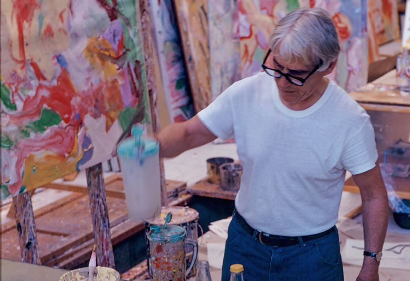 Willem de Kooning nel suo studio di East Hampton, 1971 (foto Dan Budnik, particolare)