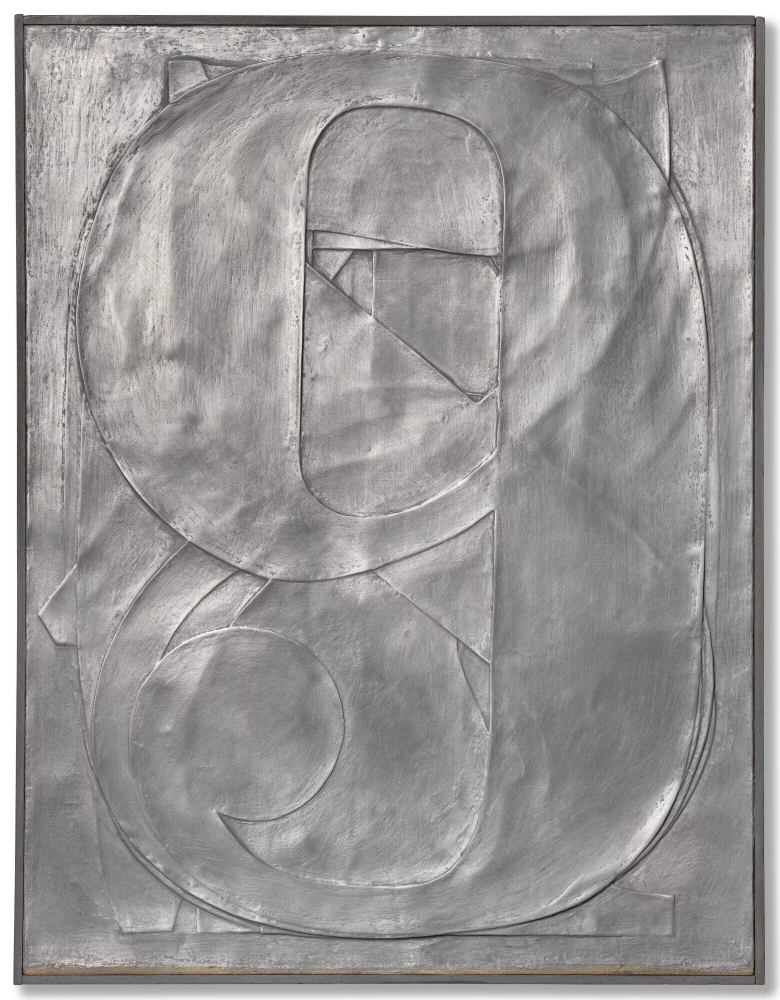 JASPER JOHNS (B. 1930)0 through 9 Sculp-metal and collage on canvas with Sculp-metal on wood frame Executed in 1961. Estimate: $5,000,000-7,000,000