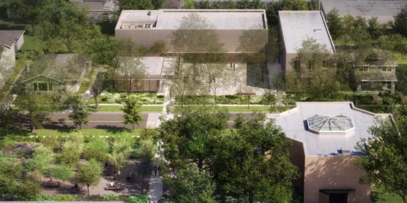 An aerial rendering of the Rothko Chapel and its new North Campus and meditation garden. COURTESY ARCHITECTURE RESEARCH OFFICE